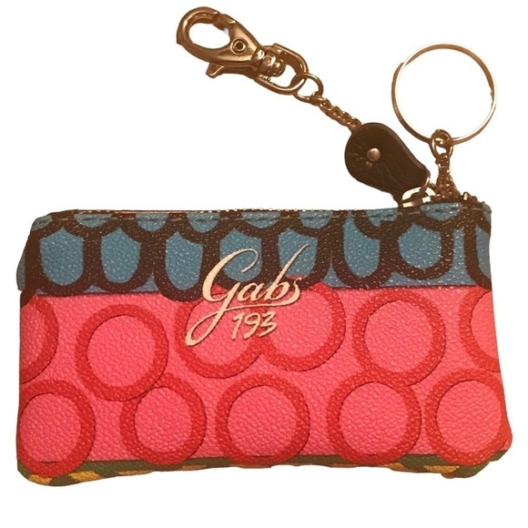 Gabs 193 Change Purse Wallet Key Chain Fob Calf Leather Made in Italy - Picture 1 of 6